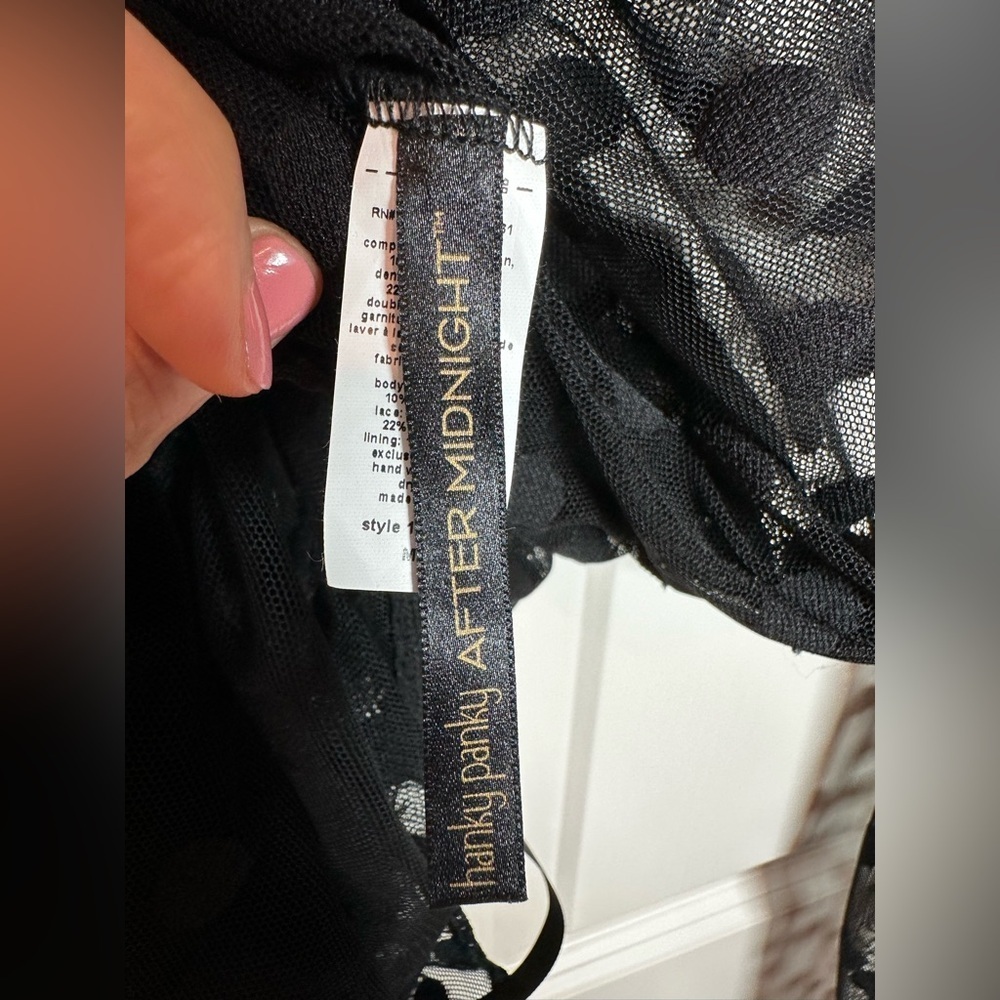 Hanky Panky Black Polka Dot Sheer Bodysuit - Picture 6 of 7